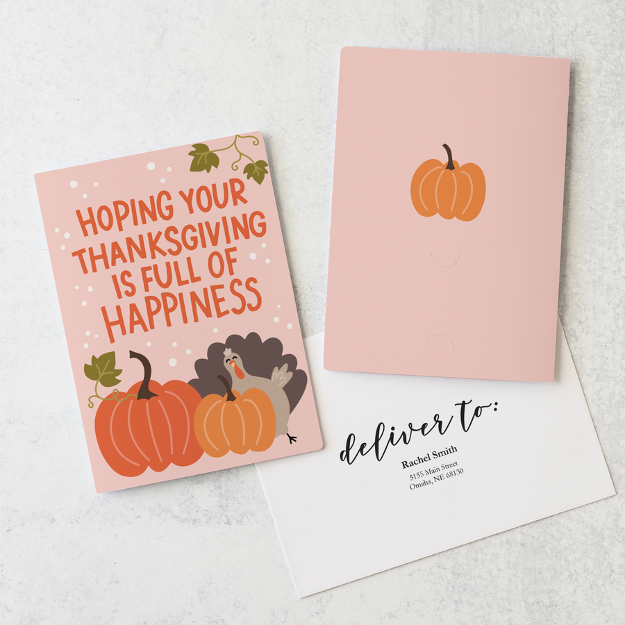 Set of Hoping Your Thanksgiving is Full of Happiness | Thanksgiving Greeting Cards | Envelopes Included | 83-GC001 Greeting Card Market Dwellings   