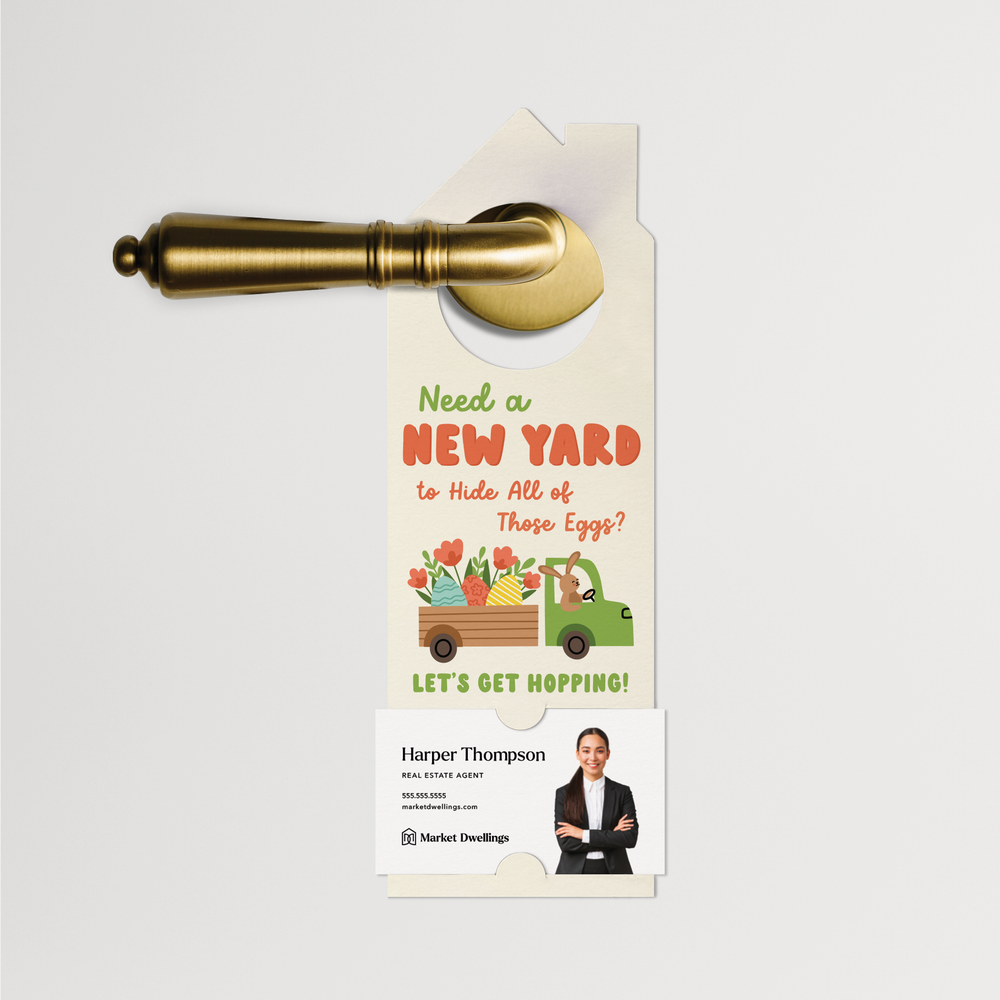 Need A New Yard To Hide All Of Those Eggs? Let’s Get Hopping! | Easter Spring Door Hangers | 349-DH002 Door Hanger Market Dwellings   