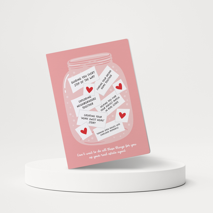 Set of Valentine's Day Wish Jar | Valentine's Day Greeting Cards | Envelopes Included | 110-GC001-AB Greeting Card Market Dwellings PINK SHERBET  