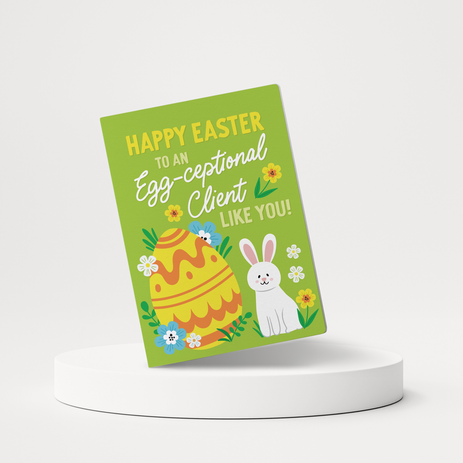Set of Happy Easter To An Egg-ceptional Client Like You! | Easter Spring Greeting Cards | Envelopes Included | 123-GC001 Greeting Card Market Dwellings   