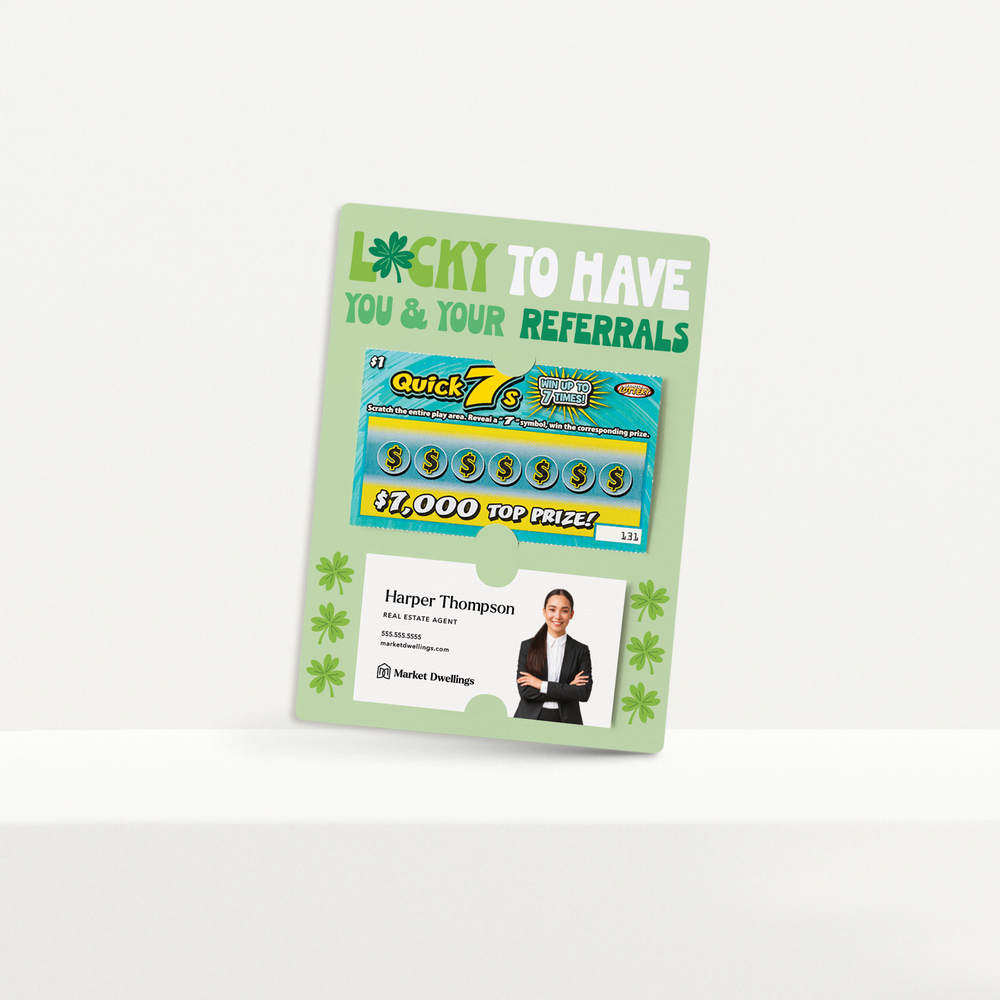 Set of Lucky To Have You And Your Referrals | St. Patrick's Day Mailers | Envelopes Included | M66-M002-AB Mailer Market Dwellings LIGHT OLIVE  