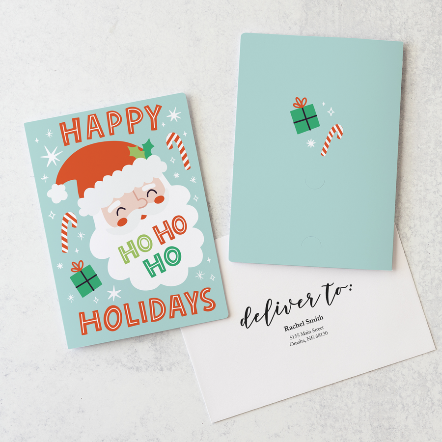 Set of Happy Ho Ho Ho Holidays | Christmas Greeting Cards | Envelopes Included | 87-GC001 Greeting Card Market Dwellings   