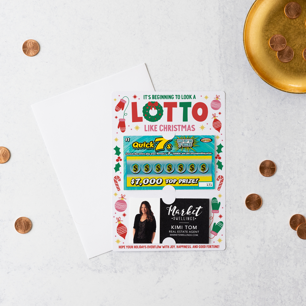 Set of It's Beginning to Look a LOTTO Like Christmas | Christmas Mailers | Envelopes Included | M56-M002 Mailer Market Dwellings   