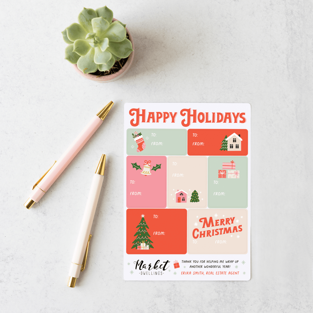 Customizable | Holiday Gift Tag Sticker Sheet | 1-LB2 - Market Dwellings