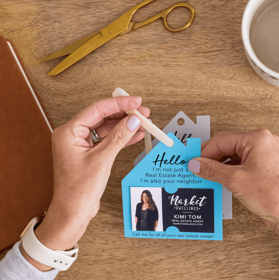 I'm not Just a Real Estate Agent, I'm Also Your Neighbor | House Shaped Pop By Gift Tags | 15-GT004 Gift Tag Market Dwellings   