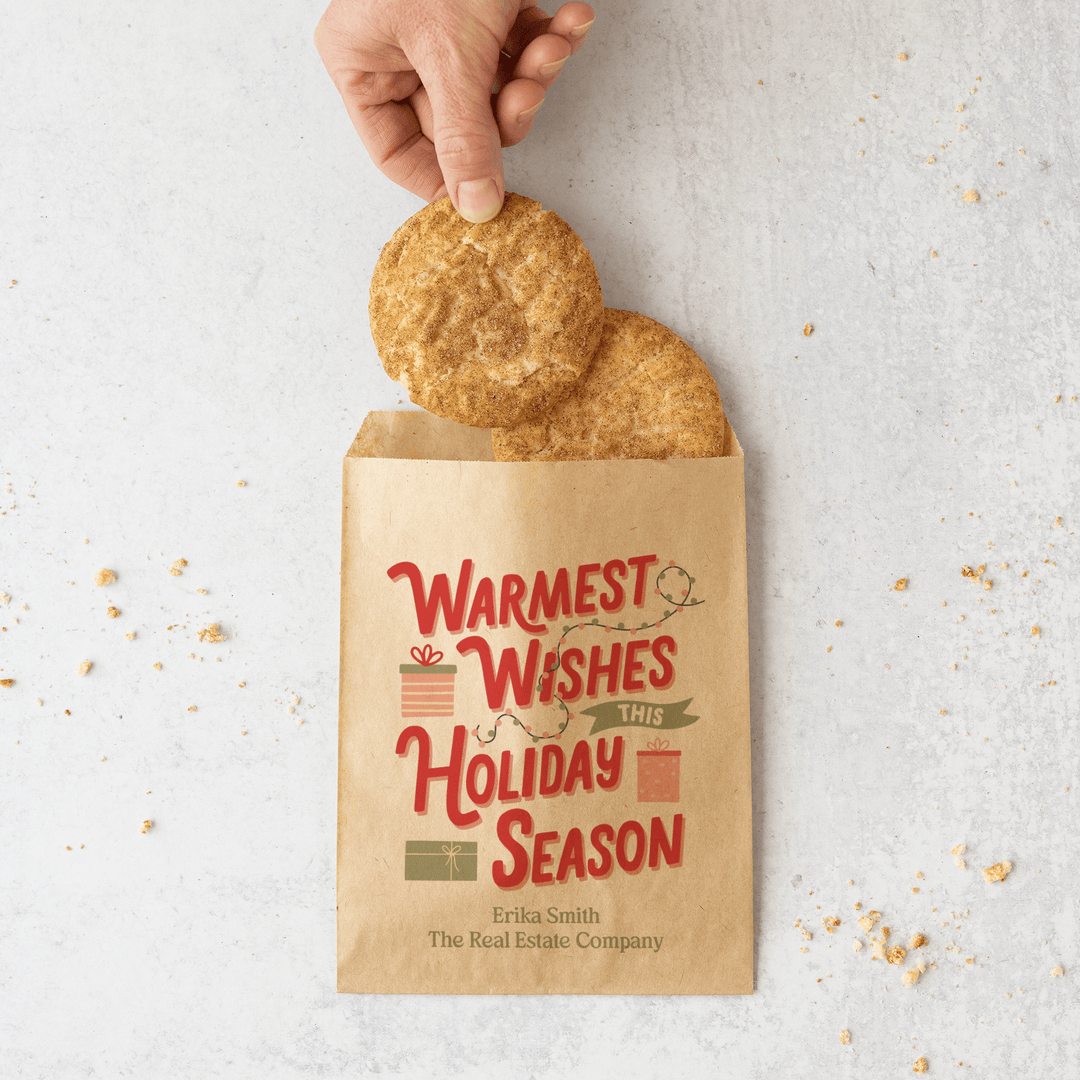 Customizable | Set of Warmest Wishes This Holiday Season Bakery Bags | 16-BB - Market Dwellings