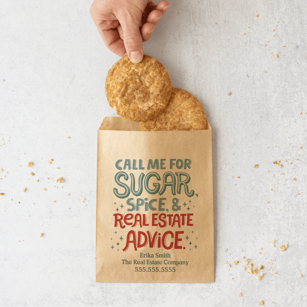 Call Me For Sugar, Spice, & Real Estate Advice | Treat Bags Bakery Bag Market Dwellings