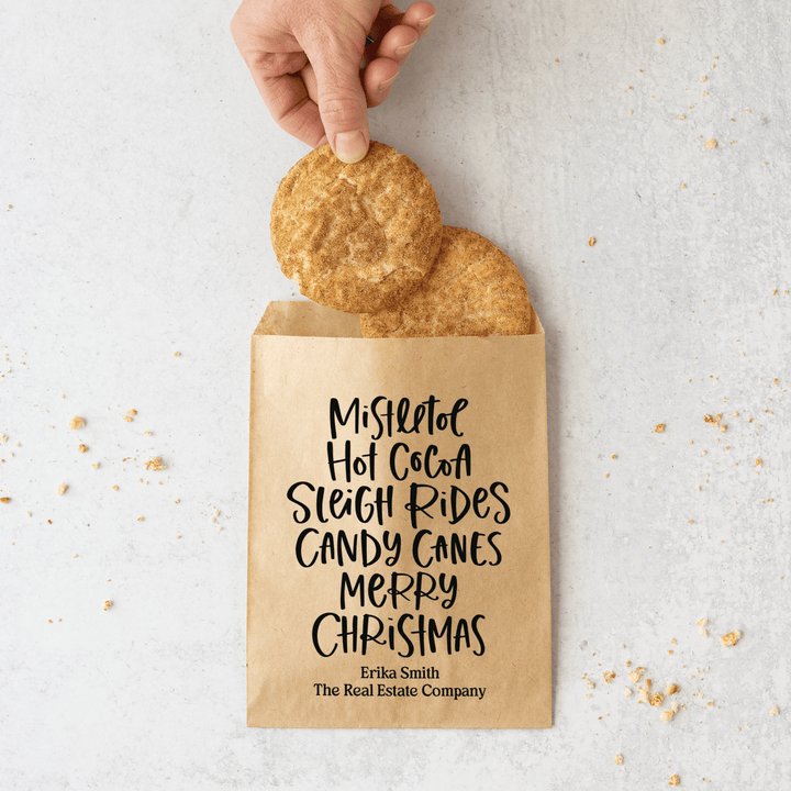 Customizable | Set of Merry Christmas Bakery Bags | 18-BB Bakery Bag Market Dwellings   
