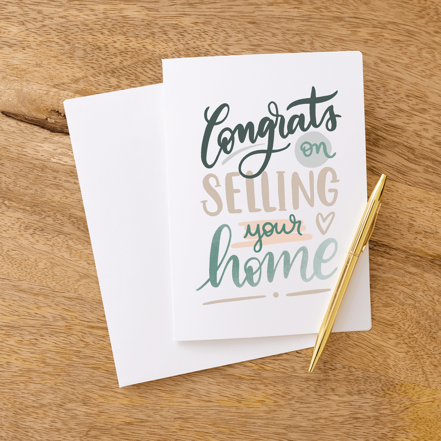 Set of "Congrats on Selling Your Home" Real Estate Agent Greeting Cards | Envelopes Included | 18-GC001 - Market Dwellings