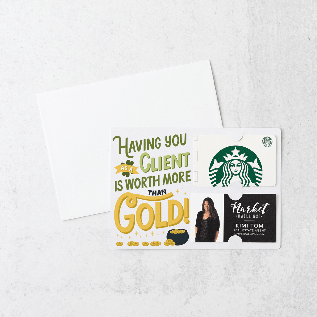 Set of Having You As A Client Is Worth More Than Gold! | St. Patrick's Day Mailers | Envelopes Included | M88-M008-AB - Market Dwellings