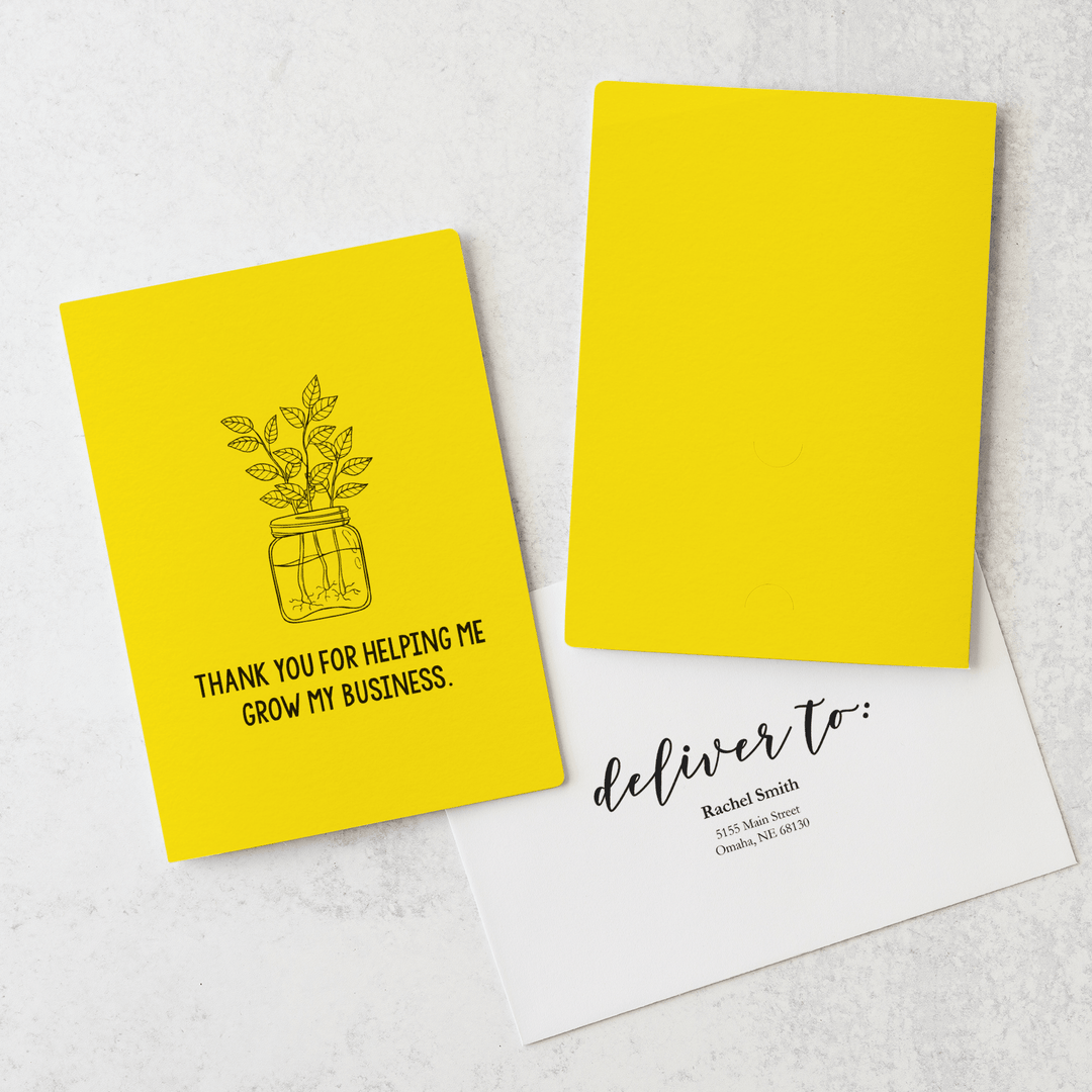 Set of "Thank You For Helping Me Grow My Business Greeting Cards" | Envelopes Included  | 2-GC001 Greeting Card Market Dwellings LEMON  