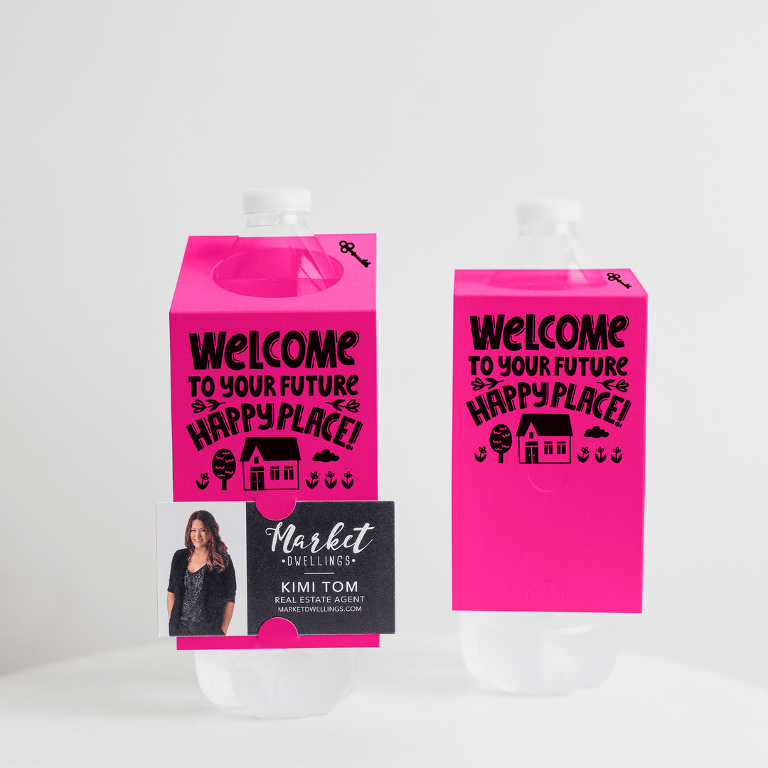 "Welcome To Your Future Home" Open House Bottle Hang Tags | 20-BT001 Bottle Tag Market Dwellings RAZZLE BERRY  