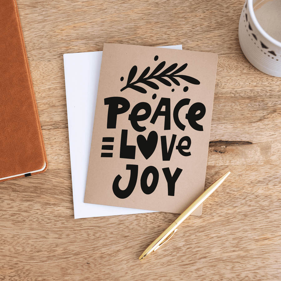 "Peace Love Joy" Holiday Greeting Cards | Envelopes Included | 20-GC001 - Market Dwellings