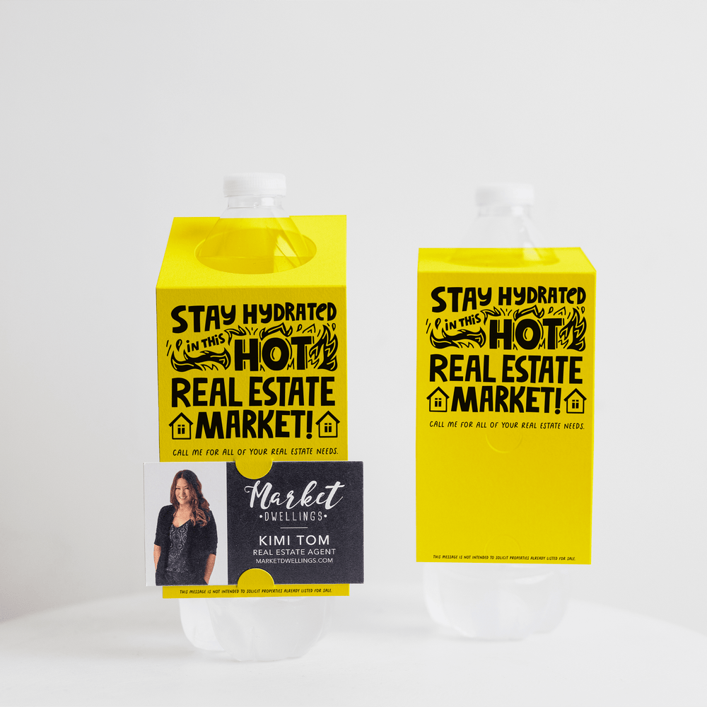 Stay Hydrated In This Hot Real Estate Market Bottle Hang Tags | 22-BT001 Bottle Tag Market Dwellings LEMON  