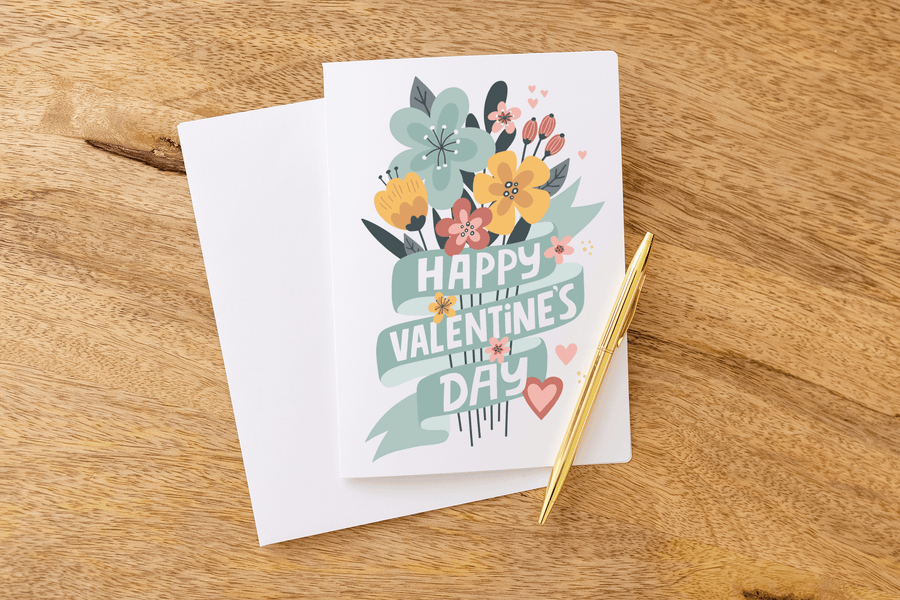 Set of "Happy Valentine's Day" Greeting Cards | Envelopes Included | 25-GC001 - Market Dwellings