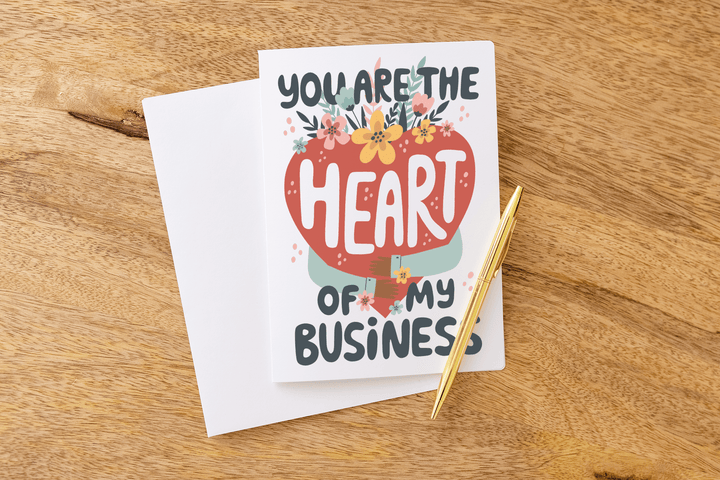 Set of You are the Heart of My Business Greeting Cards | Envelopes Included | 26-GC001-AB Greeting Card Market Dwellings DARKHANDS  
