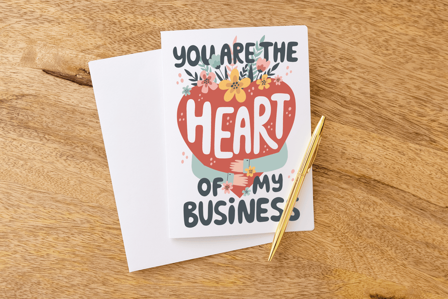 Set of "You are the Heart of My Business" Greeting Cards | Envelopes Included | 26-GC001-AB - Market Dwellings