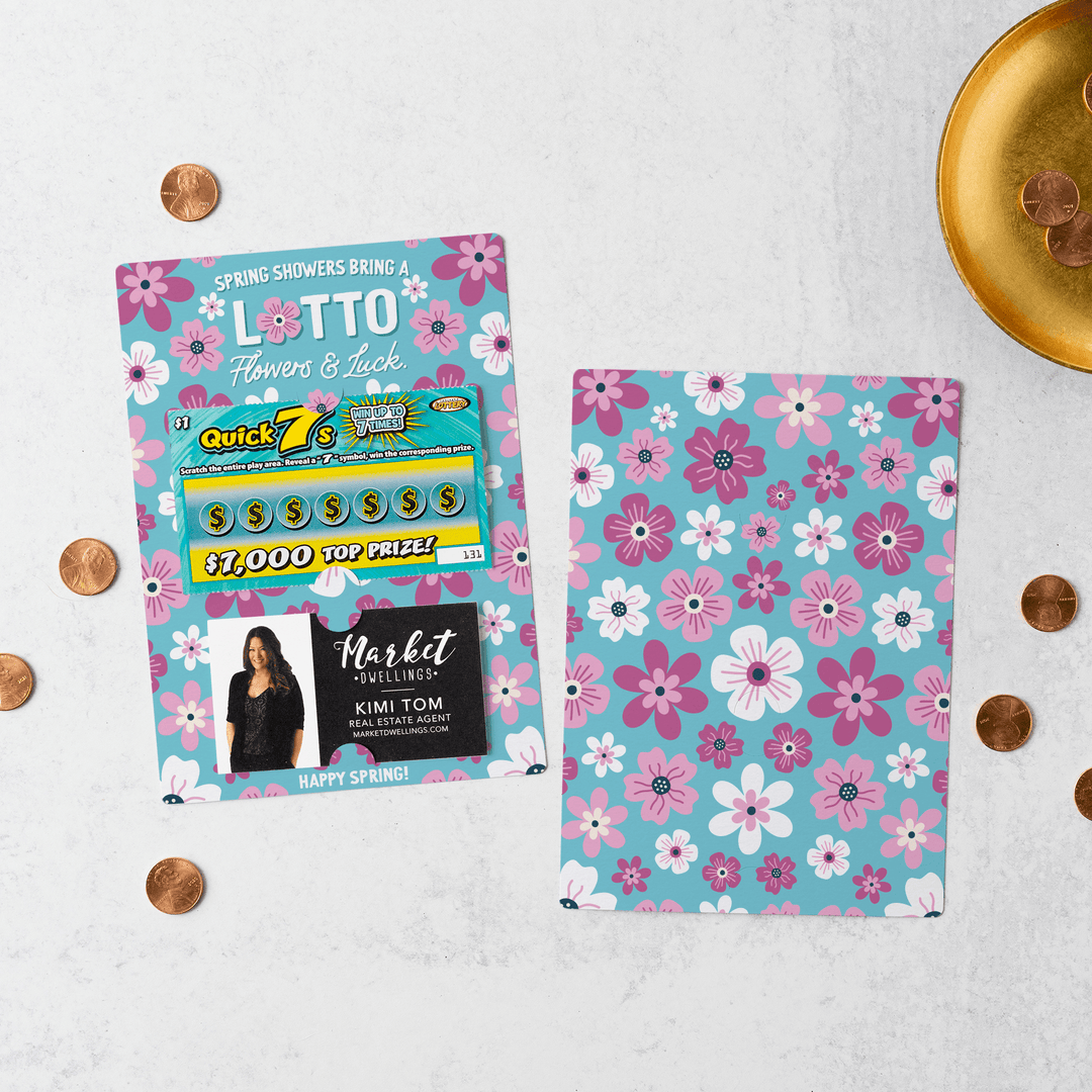 Set of Spring Showers Bring A Lotto Flowers & Luck. | Spring Mailers | Envelopes Included | M40-M002-AB Mailer Market Dwellings PINK  