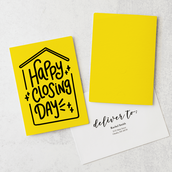 Set of "Happy Closing Day" Real Estate Greeting Cards | Envelopes Included | 3-GC001 Greeting Card Market Dwellings LEMON  