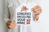 "Congrats on Selling Your Home" Real Estate Agent | Real Estate Greeting Cards with Envelopes Greeting Card Market Dwellings
