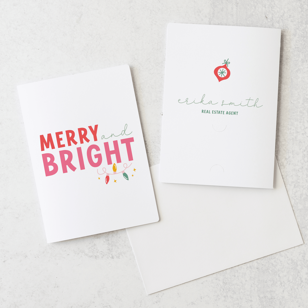 Set of Merry And Bright | Christmas Greeting Cards | Envelopes Included | 38-GC001 Greeting Card Market Dwellings   