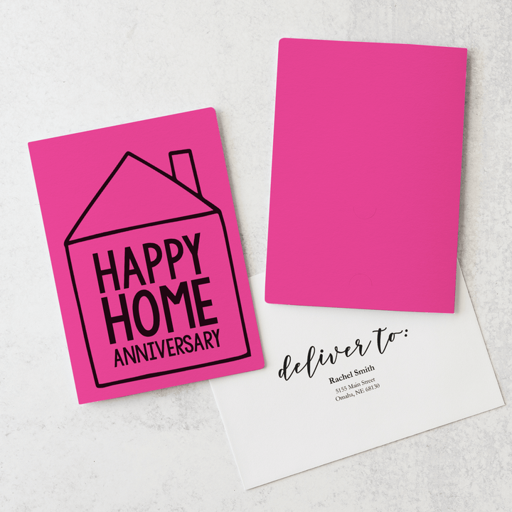 Set of "Happy Home Anniversary" Greeting Cards | Envelopes Included | 4-GC001 Greeting Card Market Dwellings RAZZLE BERRY  