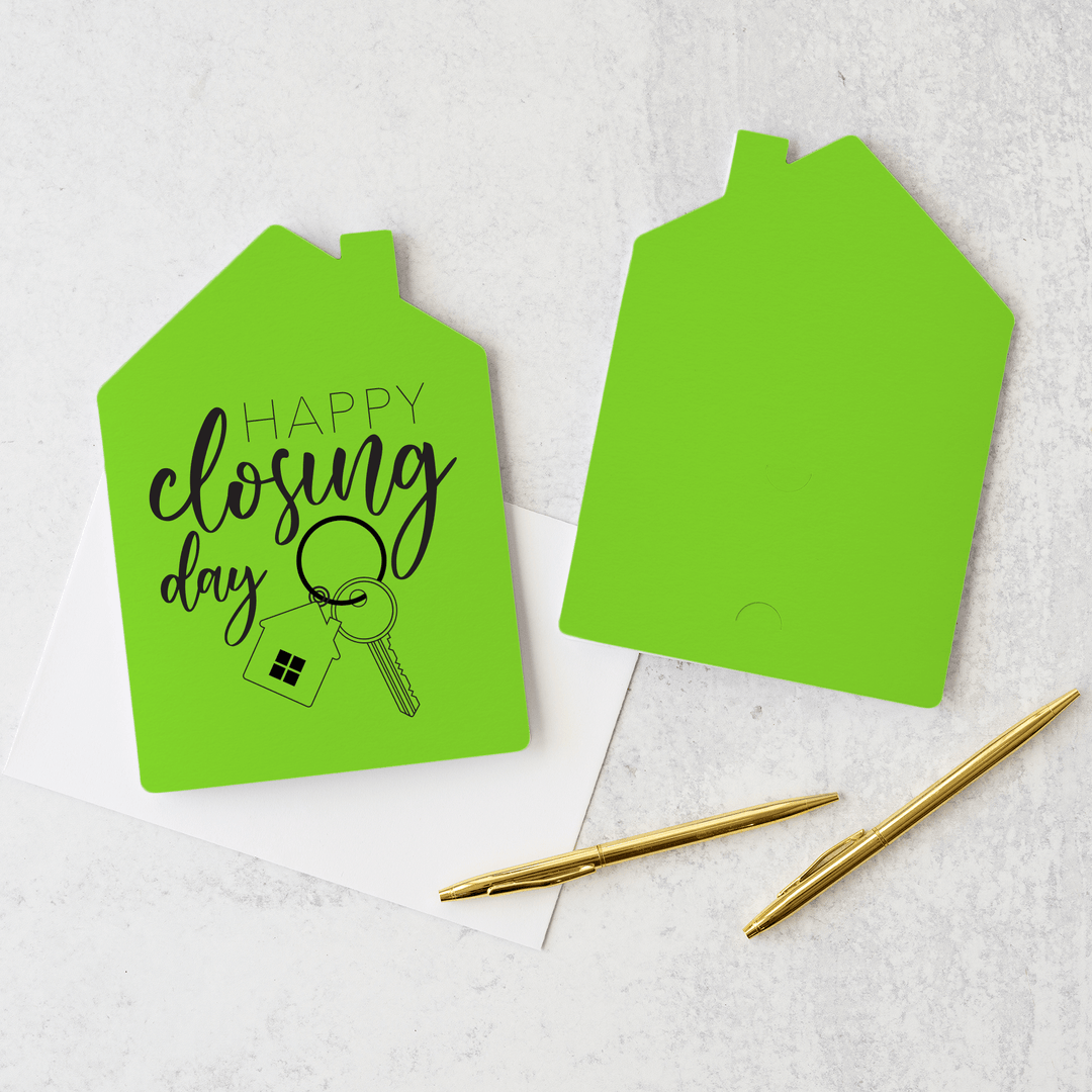 Set of Happy Closing Day Real Estate Agent Greeting Cards | Envelopes Included | 4-GC002 Greeting Card Market Dwellings GREEN APPLE  