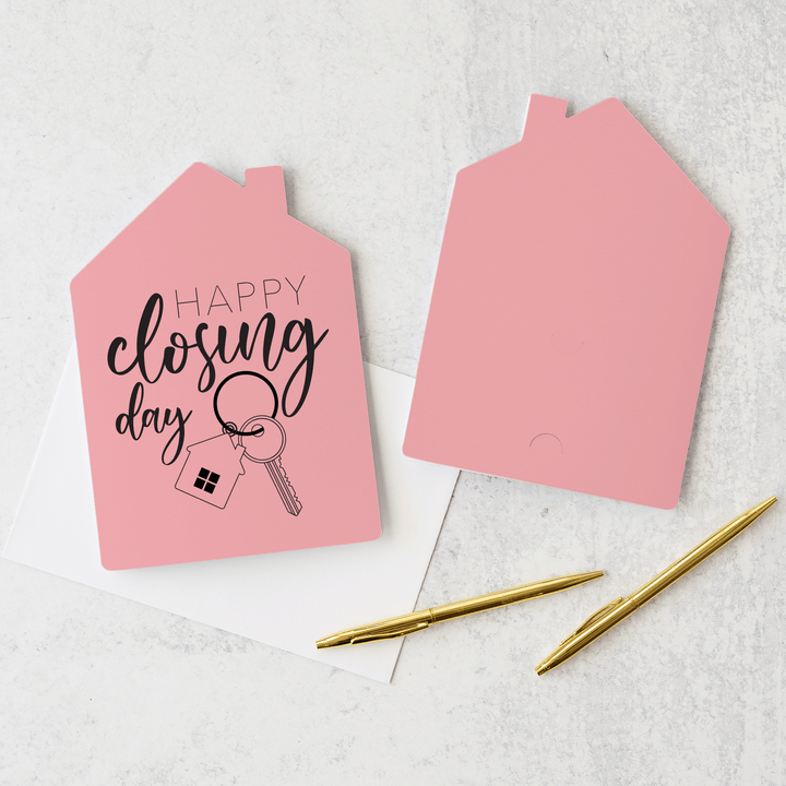 Set of Happy Closing Day Real Estate Agent Greeting Cards | Envelopes Included | 4-GC002 Greeting Card Market Dwellings LIGHT PINK  