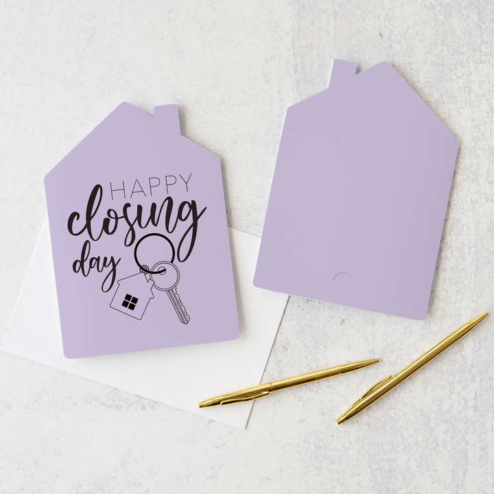 Set of Happy Closing Day Real Estate Agent Greeting Cards | Envelopes Included | 4-GC002 Greeting Card Market Dwellings LIGHT PURPLE  