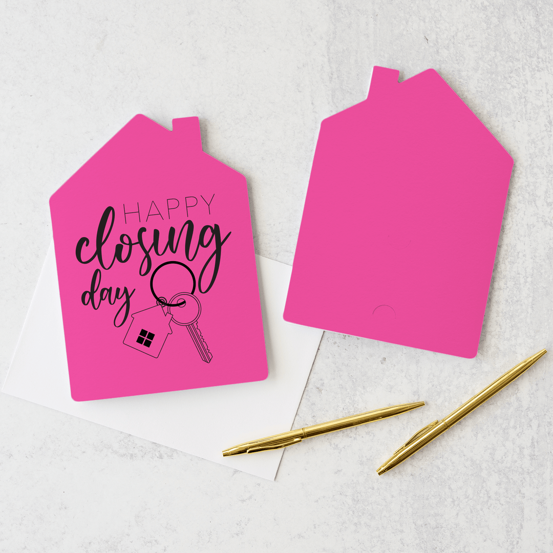 Set of Happy Closing Day Real Estate Agent Greeting Cards | Envelopes Included | 4-GC002 Greeting Card Market Dwellings RAZZLE BERRY  