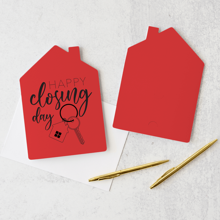 Set of Happy Closing Day Real Estate Agent Greeting Cards | Envelopes Included | 4-GC002 Greeting Card Market Dwellings SCARLET  