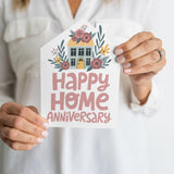 Happy Home Anniversary Colorful | Real Estate & Mortgage Greeting Cards with Envelopes Greeting Card Market Dwellings