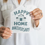 "Happy Home Anniversary" Colorful | Real Estate & Mortgage Greeting Cards with Envelopes Greeting Card Market Dwellings