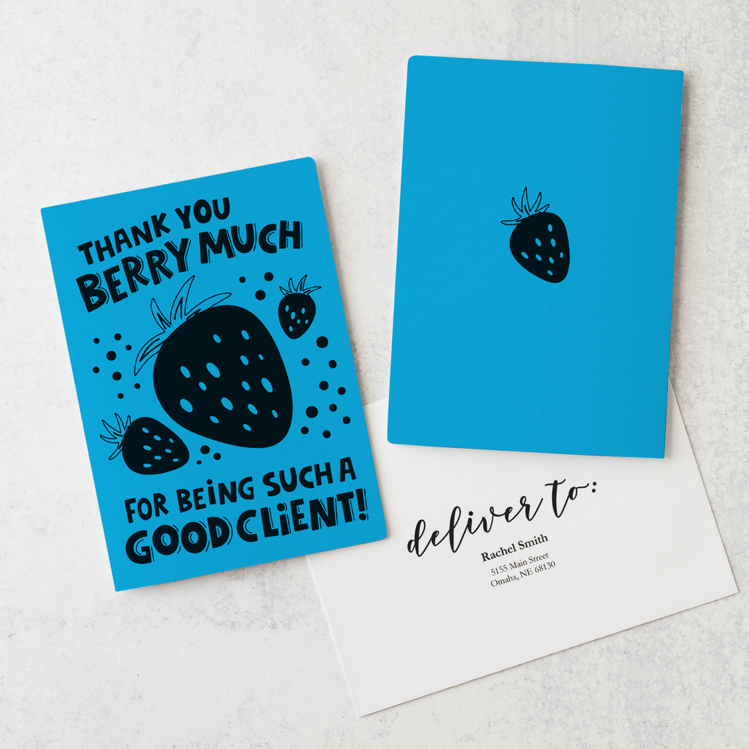 Set of Thank You Berry Much For Being Such A Good Client! | Valentine's Day Greeting Cards | Envelopes Included | 47-GC001 Greeting Card Market Dwellings ARCTIC  