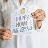 Happy Home Anniversary Colorful | Real Estate & Mortgage Greeting Cards with Envelopes Greeting Card Market Dwellings