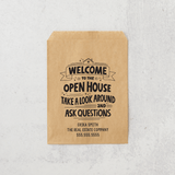 Welcome to the Open House Take a Look Around and Ask Questions | Real Estate & Mortgage Treat Bags Bakery Bag Market Dwellings