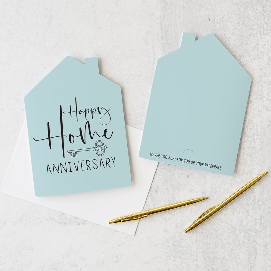 Set of "Happy Home Anniversary" Greeting Cards | Envelopes Included | 5-GC002 Greeting Card Market Dwellings LIGHT BLUE  