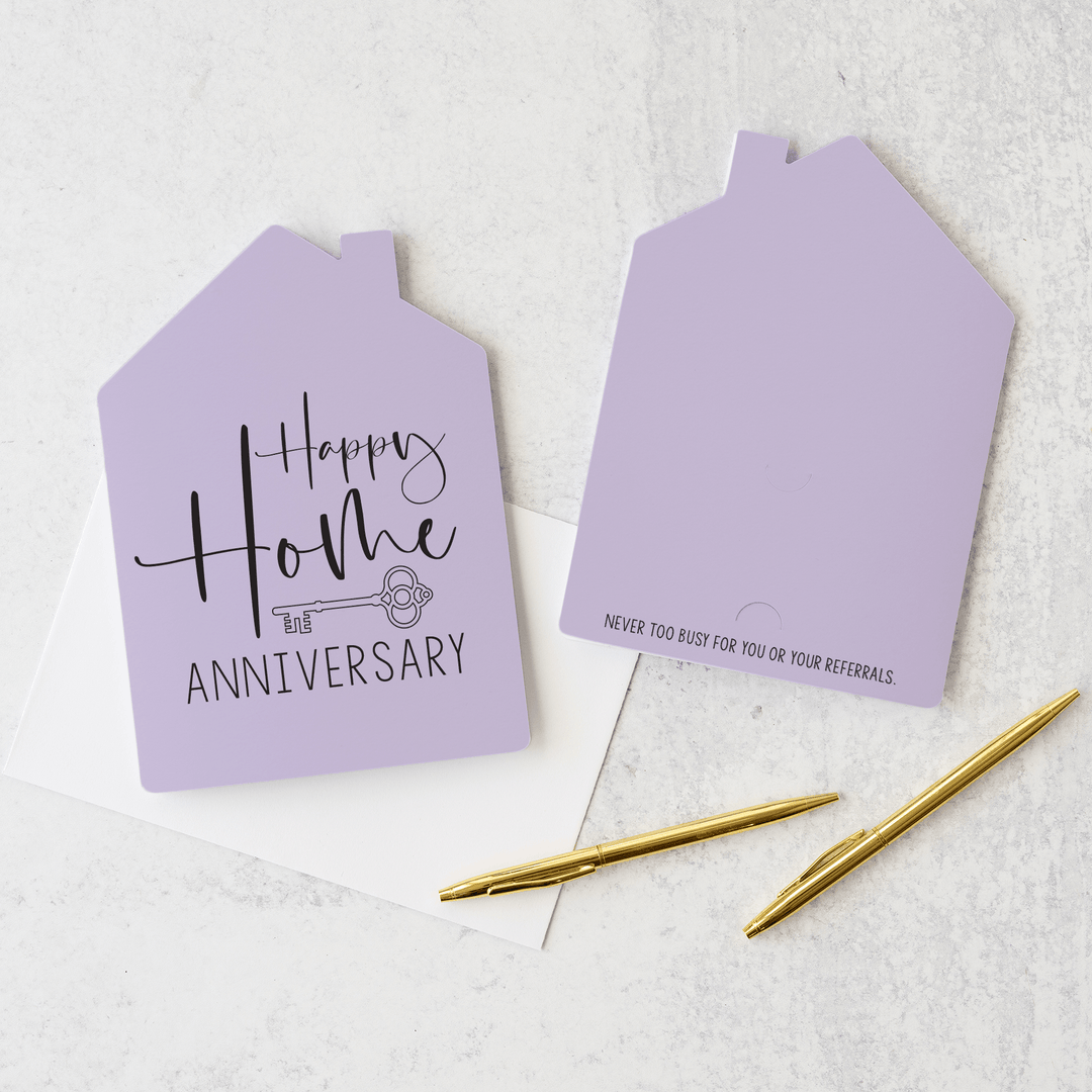 Set of "Happy Home Anniversary" Greeting Cards | Envelopes Included | 5-GC002 Greeting Card Market Dwellings LIGHT PURPLE  
