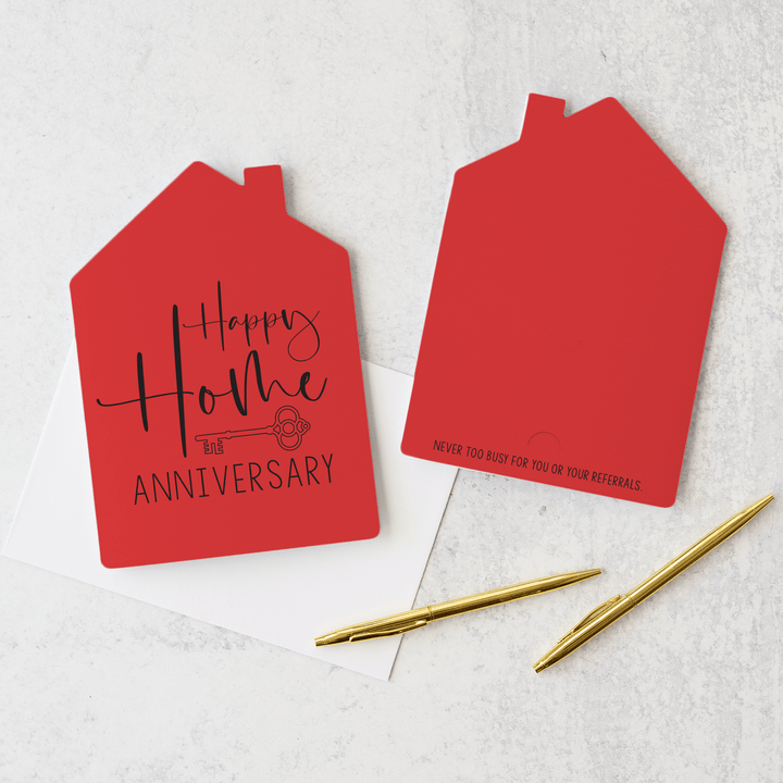 Set of "Happy Home Anniversary" Greeting Cards | Envelopes Included | 5-GC002 Greeting Card Market Dwellings SCARLET  