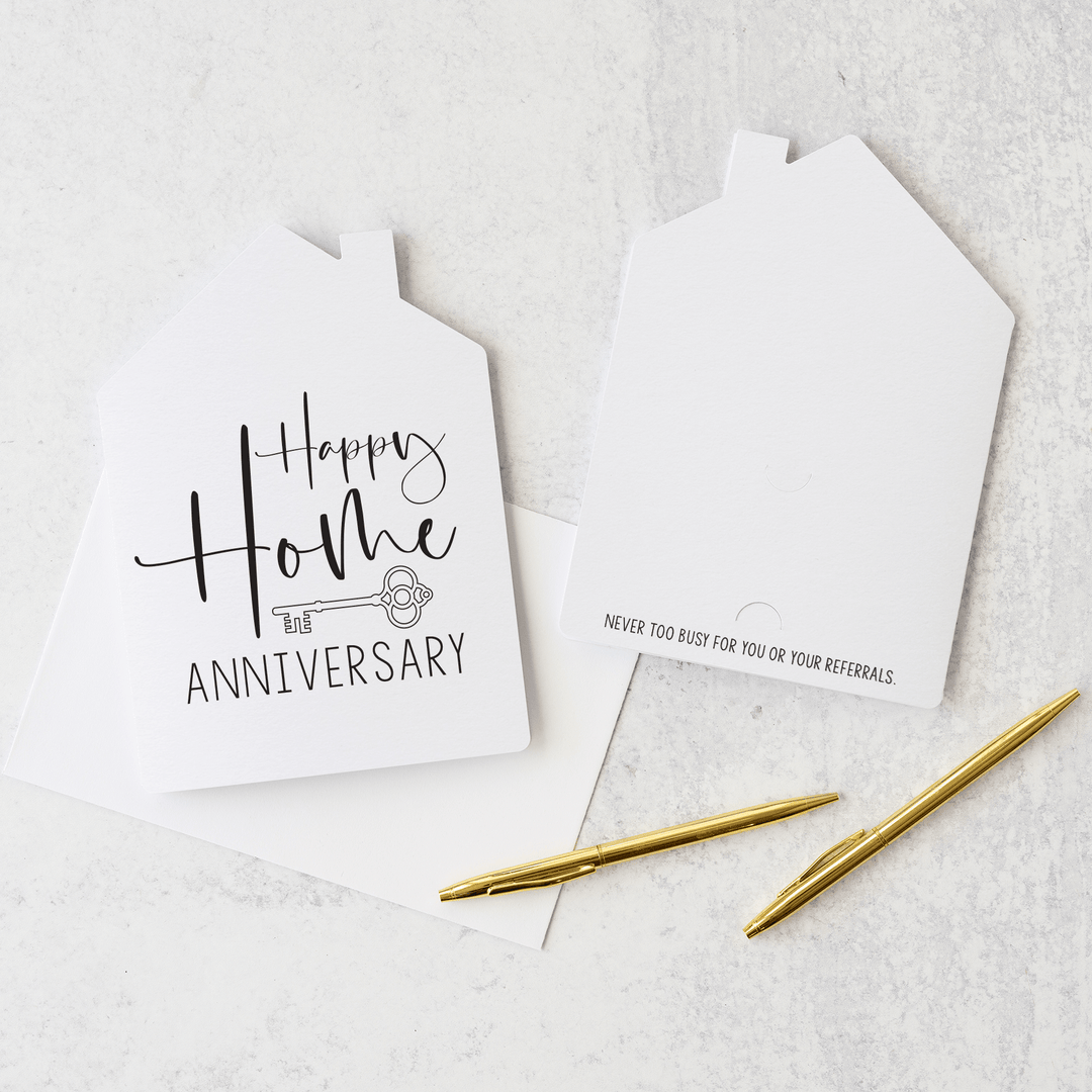 Set of "Happy Home Anniversary" Greeting Cards | Envelopes Included | 5-GC002 Greeting Card Market Dwellings WHITE  