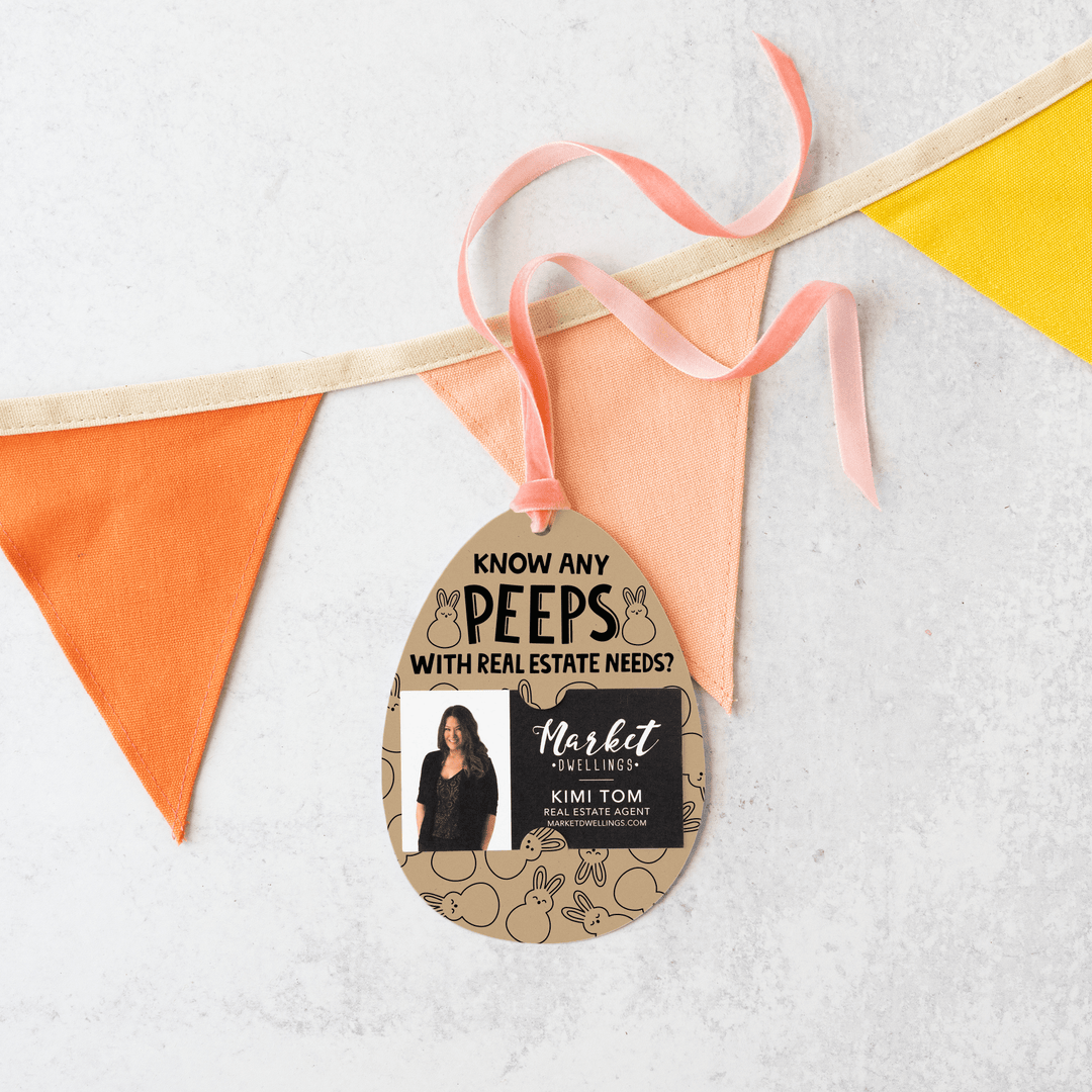 Know Any Peeps With Real Estate Needs? | Easter Spring Gift Tags | 5-GT007 Gift Tag Market Dwellings KRAFT  