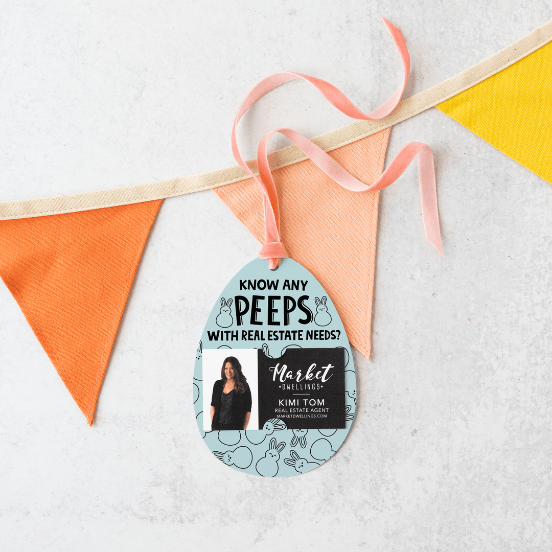 Know Any Peeps With Real Estate Needs? | Easter Spring Gift Tags | 5-GT007 Gift Tag Market Dwellings LIGHT BLUE  