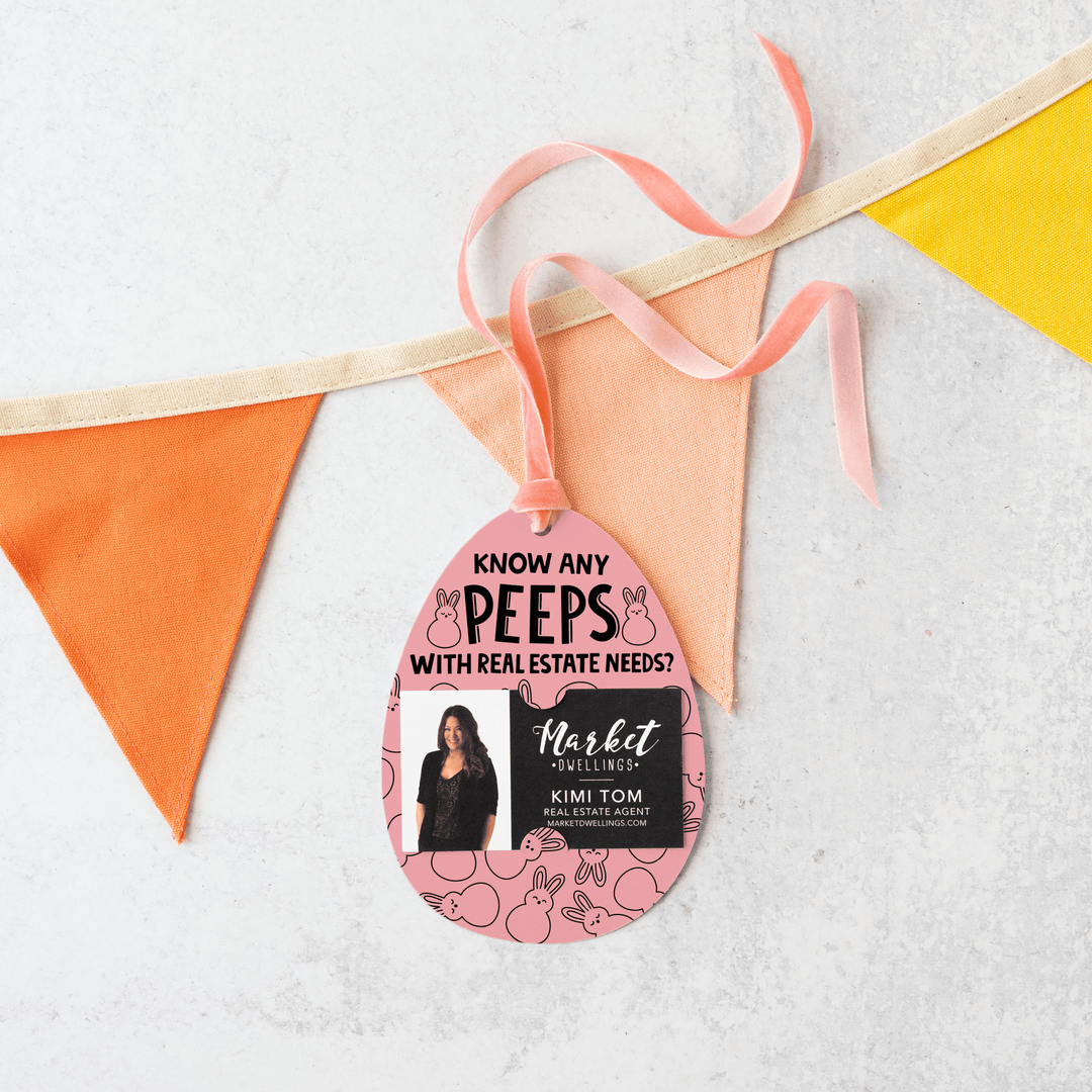 Know Any Peeps With Real Estate Needs? | Easter Spring Gift Tags | 5-GT007 Gift Tag Market Dwellings LIGHT PINK  