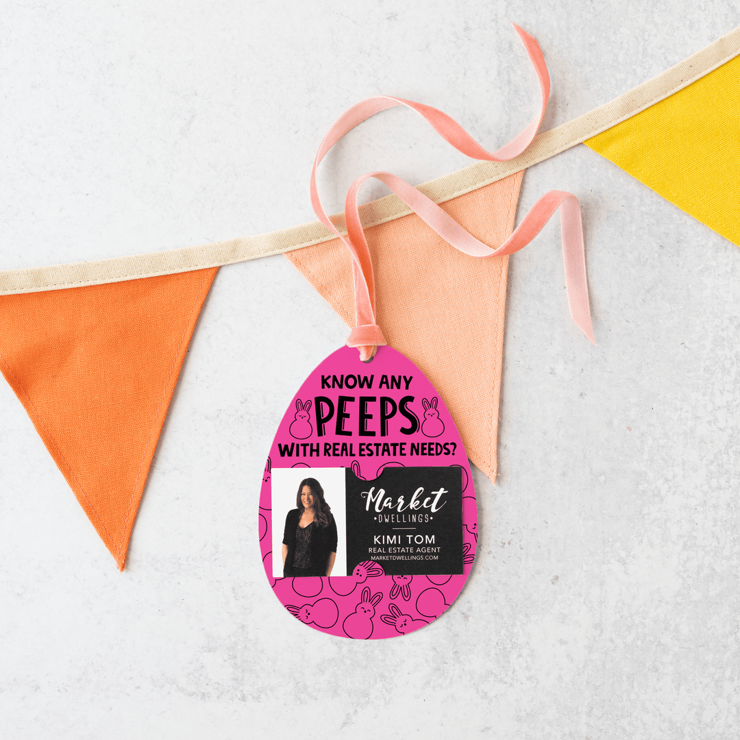Know Any Peeps With Real Estate Needs? | Easter Spring Gift Tags | 5-GT007 Gift Tag Market Dwellings RAZZLE BERRY  