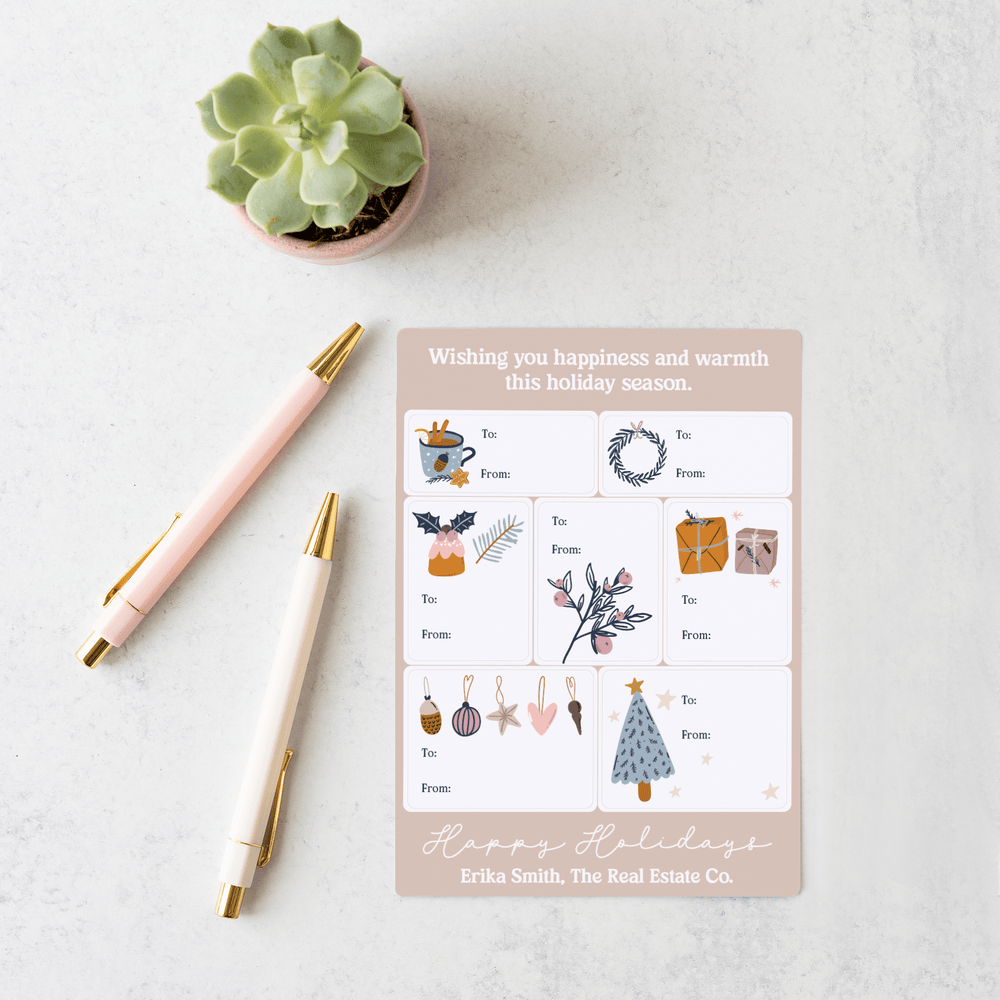 Happy Holidays | Gift Tag Sticker Sheets Stickers Market Dwellings