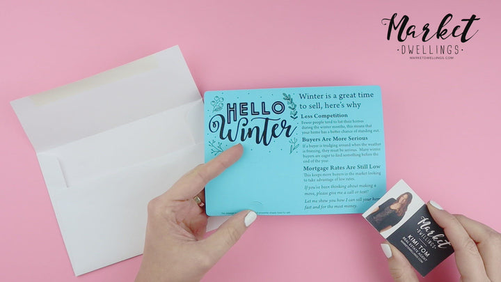 Set of "Hello Winter" Seasonal Mailer | Envelopes Included | M2-M004