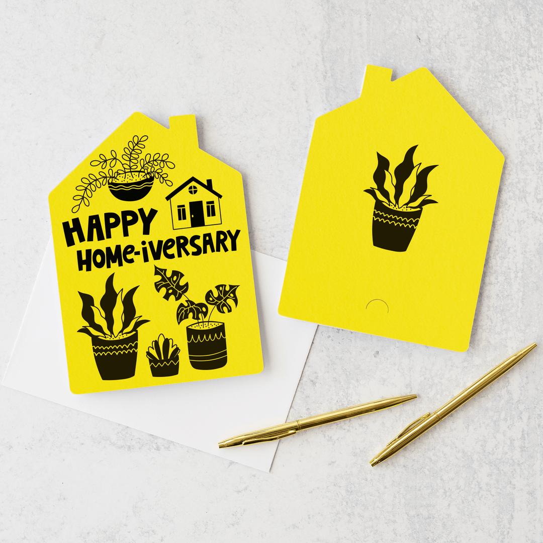Set of Happy Home-iversary | Greeting Cards | Envelopes Included | 54-GC002 Greeting Card Market Dwellings LEMON  