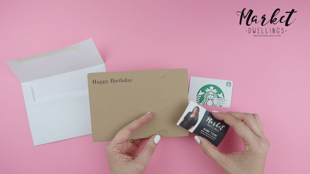 Set of "Happy Birthday" Gift Card & Business Card Holder Mailer | Envelopes Included | M33-M008