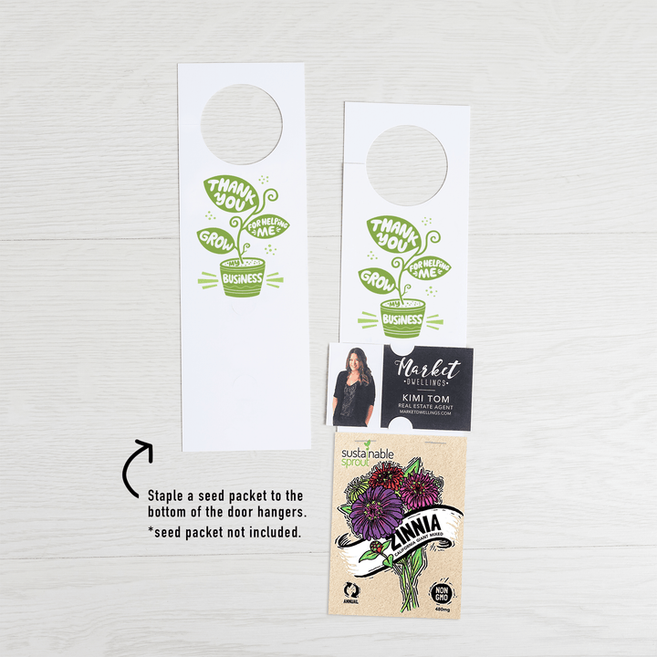 "Thank You For Helping Me Grow My Business" | Seed Packet Door Hangers | 6-DH003 - Market Dwellings