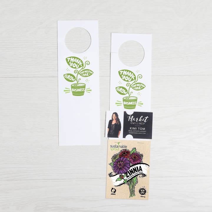 "Thank You For Helping Me Grow My Business" | Seed Packet Door Hangers | 6-DH003 - Market Dwellings